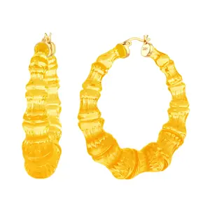 Honey Bamboo Hoop Earrings