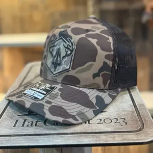 Arrow Antler Leatherette - Bark brown Hunting Patch Hat 112