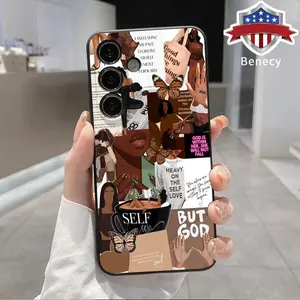 Straight Edge Women Art Aesthetic Pattern Phone Case Compatible with Galaxy S23 Ultra S24 Plus S25 S22+ Shockproof Full Camera Protection Durable Slim Liquid Silicone Cover Smartphone Casing