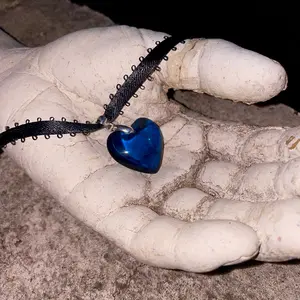 FairyFormulary | “Melancholy Blue” Glass Heart Choker