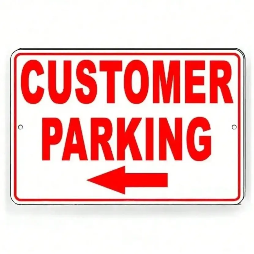 Aluminum Parking Left Arrow Sign for Home Business Store Parking Management Towing Enforced Durable Long Lasting Office Shop