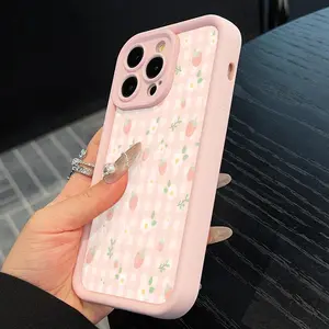 Cute Strawberry Pattern Phone Case, Anti-drop & Anti-slip Phone Protective Cover, Phone Accessories Compatible with iPhone 15 14 13 12 11 Pro Max, Casing, Smartphone