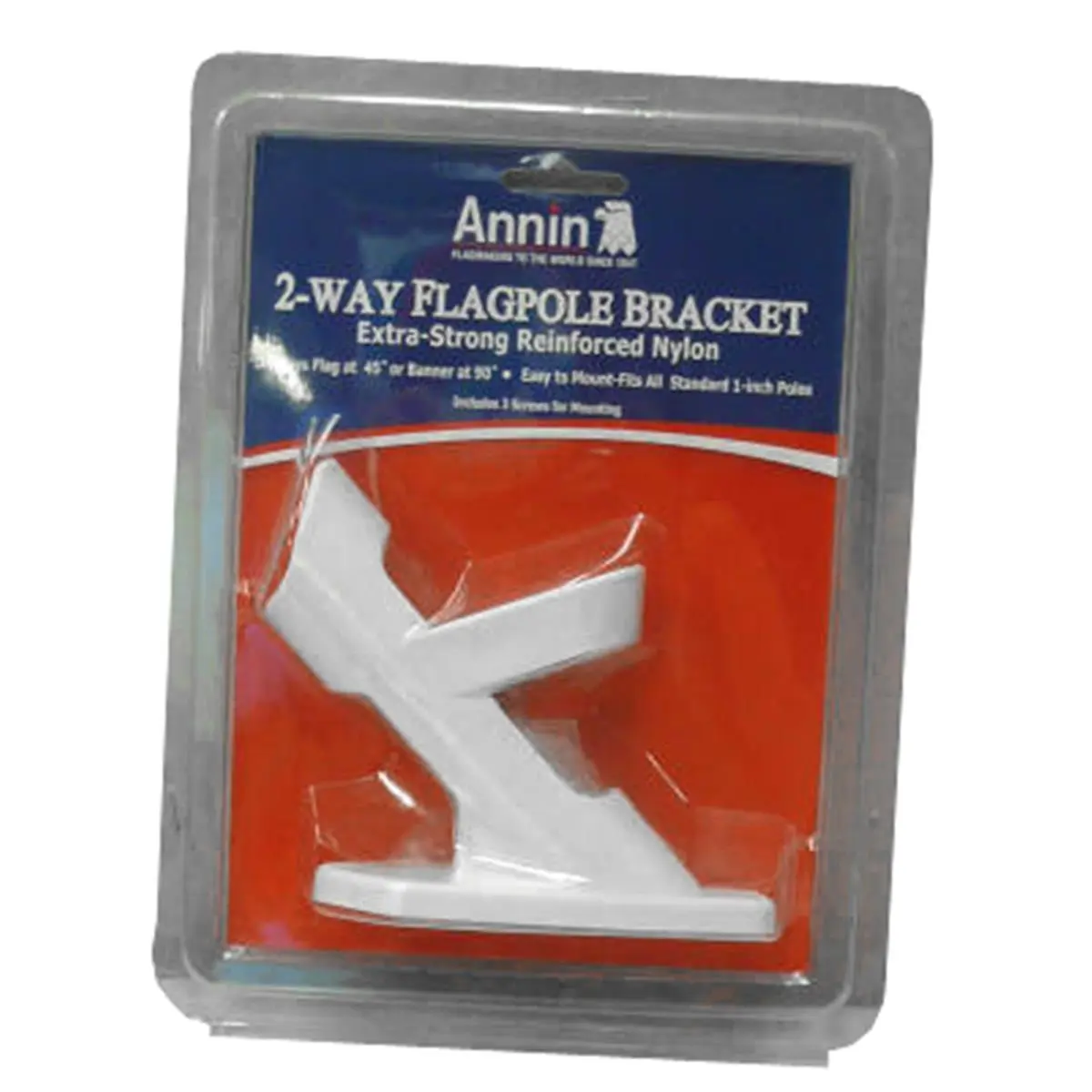 Annin Flagmakers 642629 Lightweight Flagpole Hardware, 2-Position Flag Pole Bracket for Home Improvement, Garden Decor