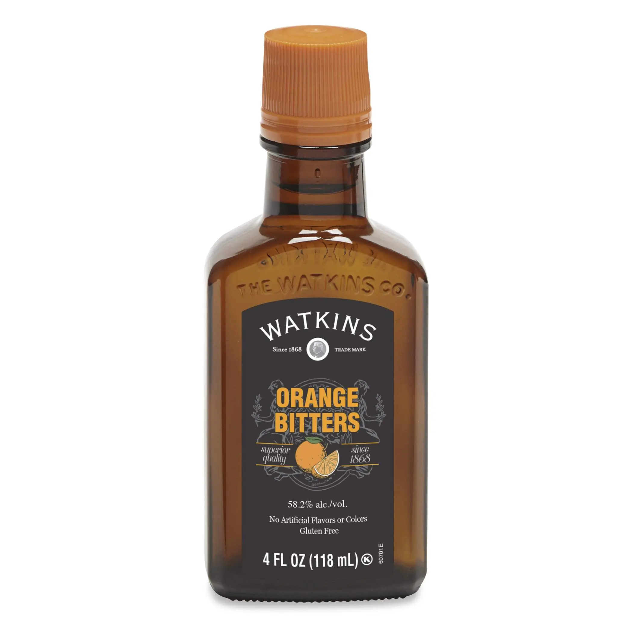Watkins Orange Bitters, 4.0 fl oz Authentic Flavor Cocktail Food Enhancer Aromatic Orange Clove Spice Flavoring Extract