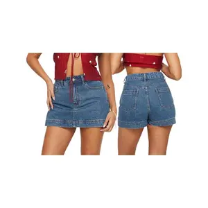 New Women's Summer Denim Skirt Casual Elegant Solid Color Elastic Mini Skirt Beach Resort Club Street Dress Cute SetRAIMENTRY