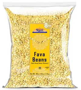 Rani Fava Beans (Split Broad Beans Skinless) 128oz (8lbs) 3.63kg Bulk ~ All Natural | Gluten Friendly | Non-GMO | Kosher | Vegan | Product of USA