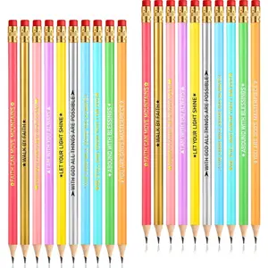 20 count Inspirational Pencil Bulk #2 Compliment Pencils with Motivational Saying Cute Fun  to School  for  Student Teacher(Bright Color, Style)