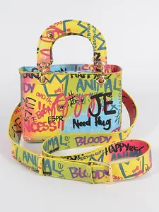 Multi-Color Graffiti (Two Handle) Handbag Multi-Color Graffiti (Two Handle) Handbag
