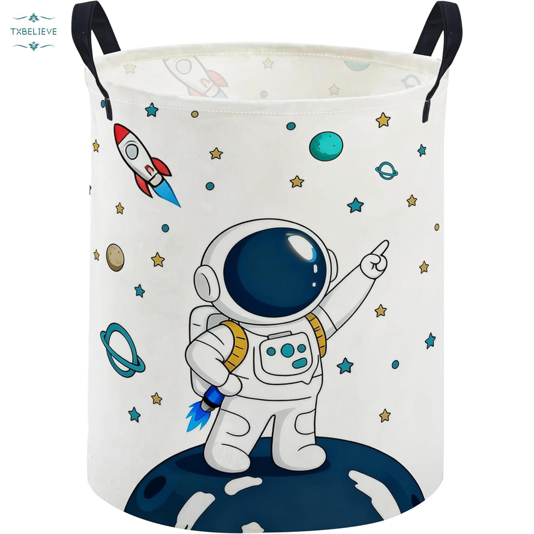 Kids Laundry Basket — Baseball/Astronaut-Themed Hamper for Dirty Clothes | Foldable, Waterproof Canvas Storage Bin for Boys | Cute Laundry Hamper & Gift Basket (Baseball Style / Astronaut Style)