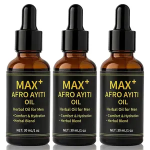 Max+ Afro-Inspired Men's 30ml Herbal Hair Oil, Natural Plant-Based Haircare Elixir, Lightweight Moisturizing & Hydrating Hair Treatment, Summer Vibes Daily Hair Care