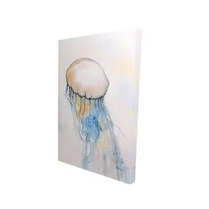 360 Stand High-Def Print Ocean Jellyfish Wall Art, 24x36 in. Fluid Coastal Vibe Sea Animal Artwork, Artistic Home Decor Decoration for Tranquility Rooms, Aquatic Wall Arts, Artistic Wall Arts