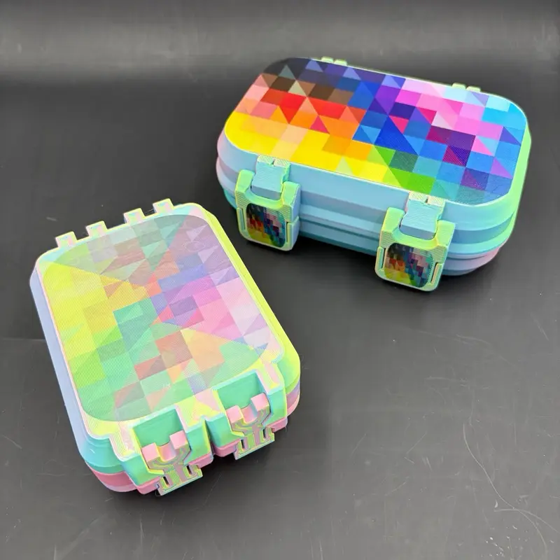 Rainbow Geometric Storage Cases – Matching Pair | Small & Large ($35 each)