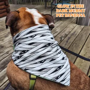 Glow In The Dark Mummy Halloween Pet Bandana