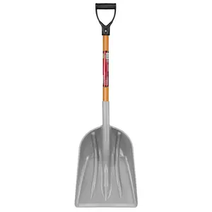 31 in. Wood Handle D-Grip Plastic Scoop Shovel