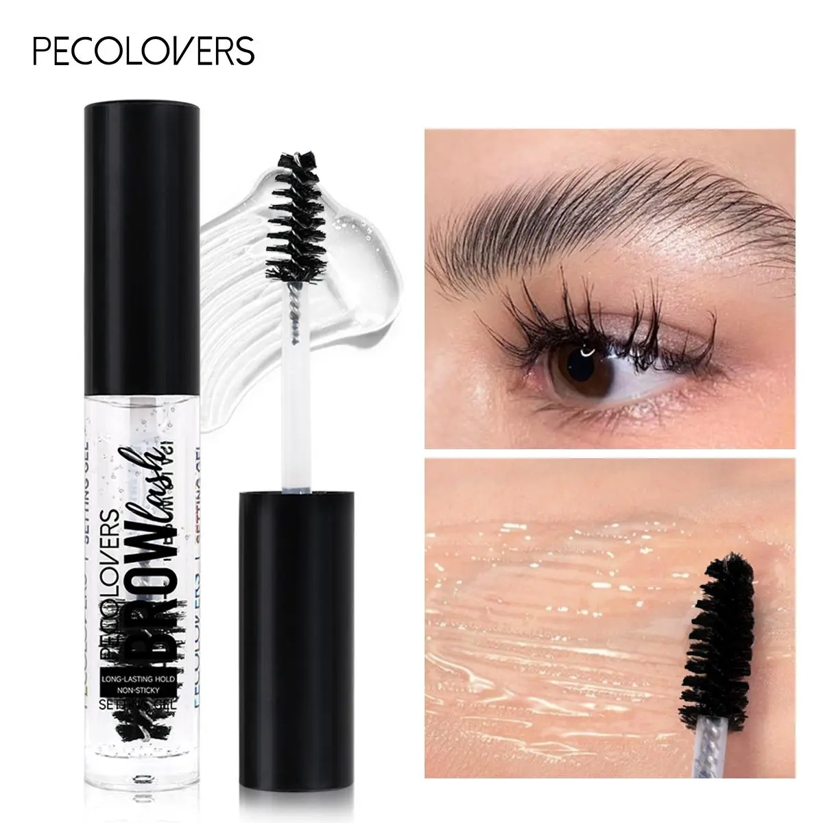 Transparent Brow Gel, Clear Eyebrow Gel, Brow Lamination Gel, Natural Waterproof Long Lasting Precisely Sculpted Brows Eyebrow Shape Styling Gel with Brush, 3D Brows Styling Wax, Makeup Eyebrow Products, Cosmetic