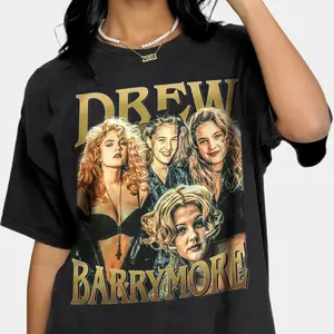 Personalize DREW BARRYMORE Tshirt, Drew Barrymore Homage Tshirt, Drew Barrymore Fan Tees, Gift For Her, Gift For Him