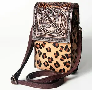 American Darling genuine hand tooled leather cellphone holder purse