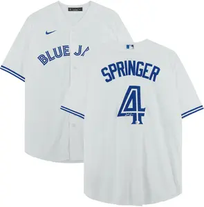 George Springer Toronto Blue Jays Autographed White Nike Replica Jersey - Fanatics Authentic Certified
