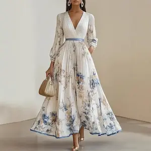 Women's Foreign Trade Explosion Printing Vacation Dress Medium and Long Skirt