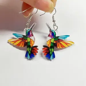 Hummingbird Design 2D Acrylic Dangle Earrings, Fashion Jewelry for Party, Daily Clothing Decor,trendy All-match & Exquisite Jewelry for Gift daily costume jewelry accessory