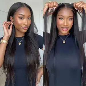 Bling Hair Glueless Wig 9x6 7x5 6x4 Real Human Hair Wigs 150% Density Bone Straight Wig HD Transparent Pre Cut Lace Closure Wig Easy To Go No Glue Need Natural Color