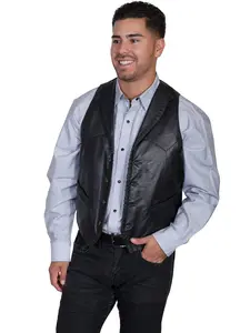 Men's Scully Leather Trailrider Vest, Menswear Tops, Casual Styled with Functional Pockets