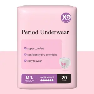 X9 Overnight Disposable Period Underwear for Women M/L Size, 360° Coverage forWorry-Free Nights, 20 Count，gift for your girlfriend