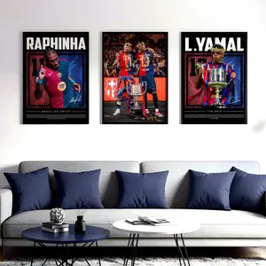 Lamine Yamal & Raphinha Triptych Poster Set | FC Barcelona Digital Wall Art | Barça Home Decor | Football Print Bundle | Digital Download