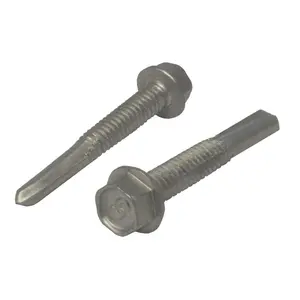 212 MAIN Self-Drilling Star Drive Hex Head Screws (12-24x1.5"), 60-Count Set with Pro-Stick Bit, Compatible with Metal for Sailing Water Sports, Self Drilling Screws