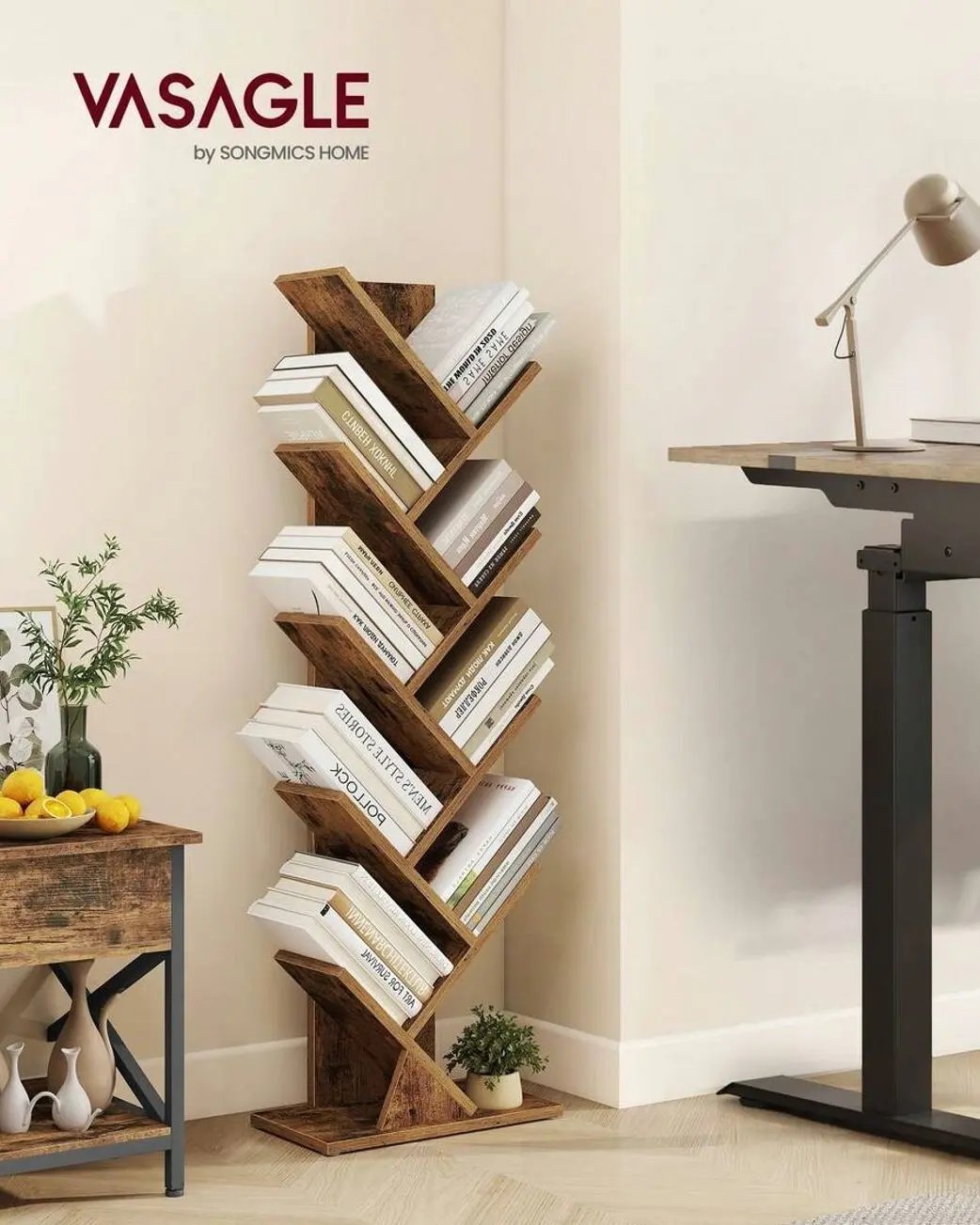 Tree Bookshelf, Modern Bookcase, Floor Standing Book Shelf, For Bedroom, Living Room, Home Office