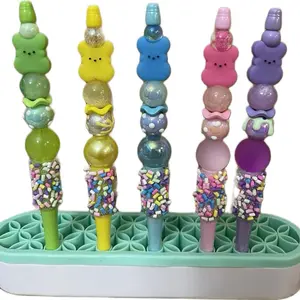 Colorful squishy bunny Easter Beadable pens
