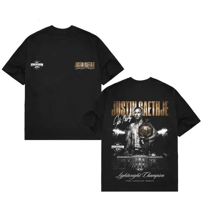 Men's Black Justin Gaethje UFC Freedom 250 #AndNew Men's Lightweight Champion T-Shirt, UFC White House Tee, UFC Freedom 250 Shirt, UFC Champions Shirt, UFC Merch