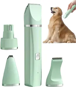 Pet Grooming Kit| 4 in 1 Cordless Electric Nail Grinder| Rechargeable Low Noise Dog Hair Trimmer,for Cats Face Ears Paws Hip Hair