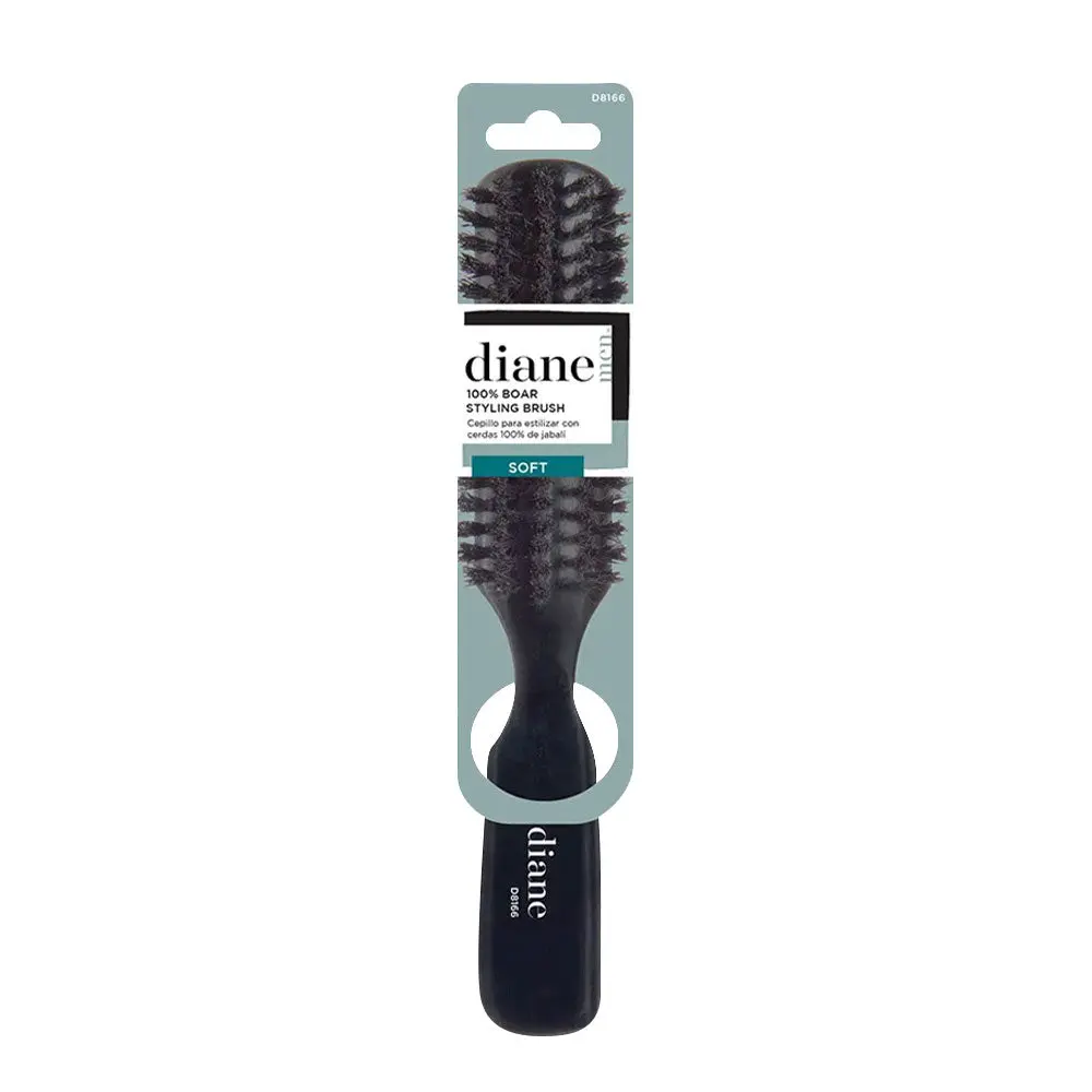 Diane 100% Soft Boar Bristle Styling Brush for Smoothing, Polishing, and Creating Wave Styles - Gentle on Sensitive Scalps for Fine & Curly Hair, Curly Hairstyles
