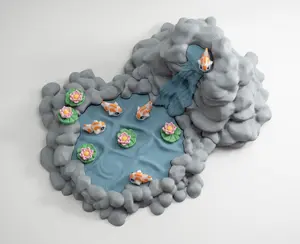 Waterfall Koi Pond Tic Tac Toe – Zen Garden Game Set