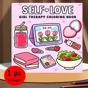 24 Page Self Care Coloring Book for Women and Girls, Daily Art Activity Book for Office and Creative Drawing, Coloring Gift Book