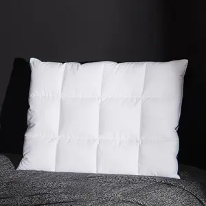 Ultra Thin Flat Goose Down Feather Pillows for Sleeping Standard Size, 2.5" Height, 100% Cotton Cover, Ultra Slim Hotel Collection Bed Pillow for Stomach,