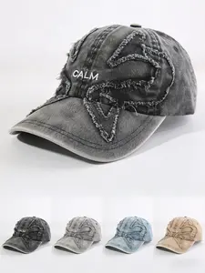 Vintage Washed Oversized Baseball Cap, Wide Brim Deep Crown Faux Fur Trim, Adjustable Unisex Street Style Snapback Hat, Sports Hat