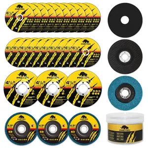26-Pack Angle Grinder Disc Set – 20 Cut Off Wheels, 3 Flap Discs (60 Grit), 3 Grinding Wheels – 4.5"x7/8" for Metal & Stainless Steel