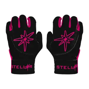 Black/Pink Batting Gloves