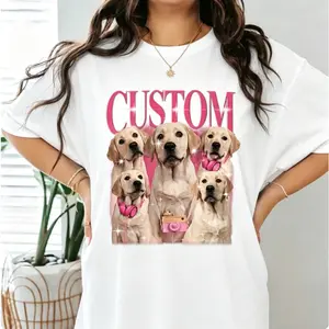 Custom Pet Photo Graphic T-Shirt – Fur Baby Love Vibes🐾💖| Personalized Dog & Cat Tee for Proud Pet Parents| Soft 100% Cotton Breathable Shirt| TikTok Viral Retro Custom Pet Portrait Tee| Perfect Gift for Pet Lovers