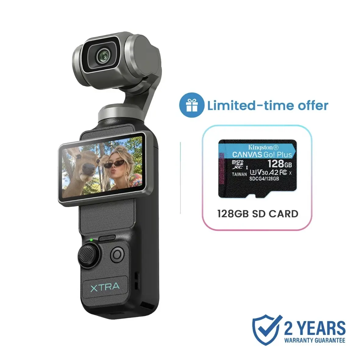 Xtra Muse Vlogging Camera with 1'' CMOS 4K/120fps Videos 3-Axis Gimbal Stabilizer Fast Focusing Face/Object Tracking Portable Handycam Camcorder
