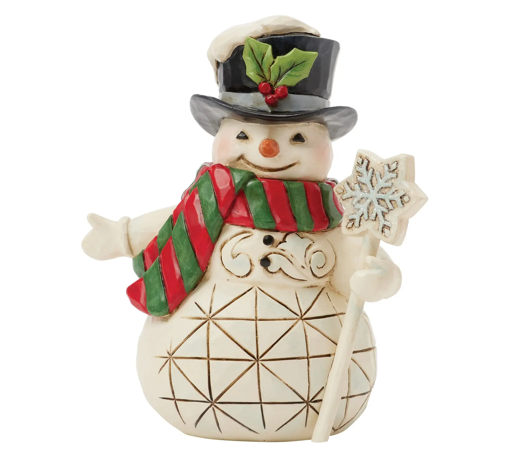 Jim Shore Heartwood Creek Snowman Snowflake Staff Mini 3.82in