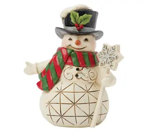 Jim Shore Heartwood Creek Snowman Snowflake Staff Mini 3.82in