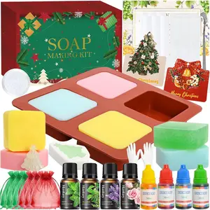 Christmas Soap Making Kit- Xmas Soap Making Kit for Adults, Shea Butter Glycerin Melt and Pour Base, Molds, Fragrances, DIY Craft for , 2025 Christmas Stocking Stuffers  for Girls Women