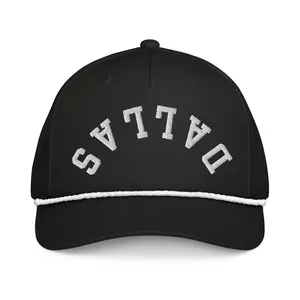 RIVEMUG NX Dallas Upside Down Hat Embroidered Classic Rope Cap Curved Bill Mid Crown Adjustable Cap