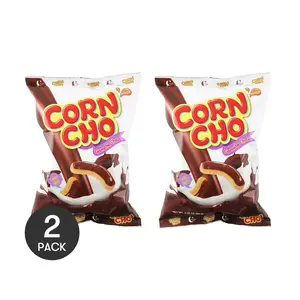 CROWN Korean Crown Corn Sticks - Chocolate Flavor, 66g x 2 Packs | Crunchy Snack Treat