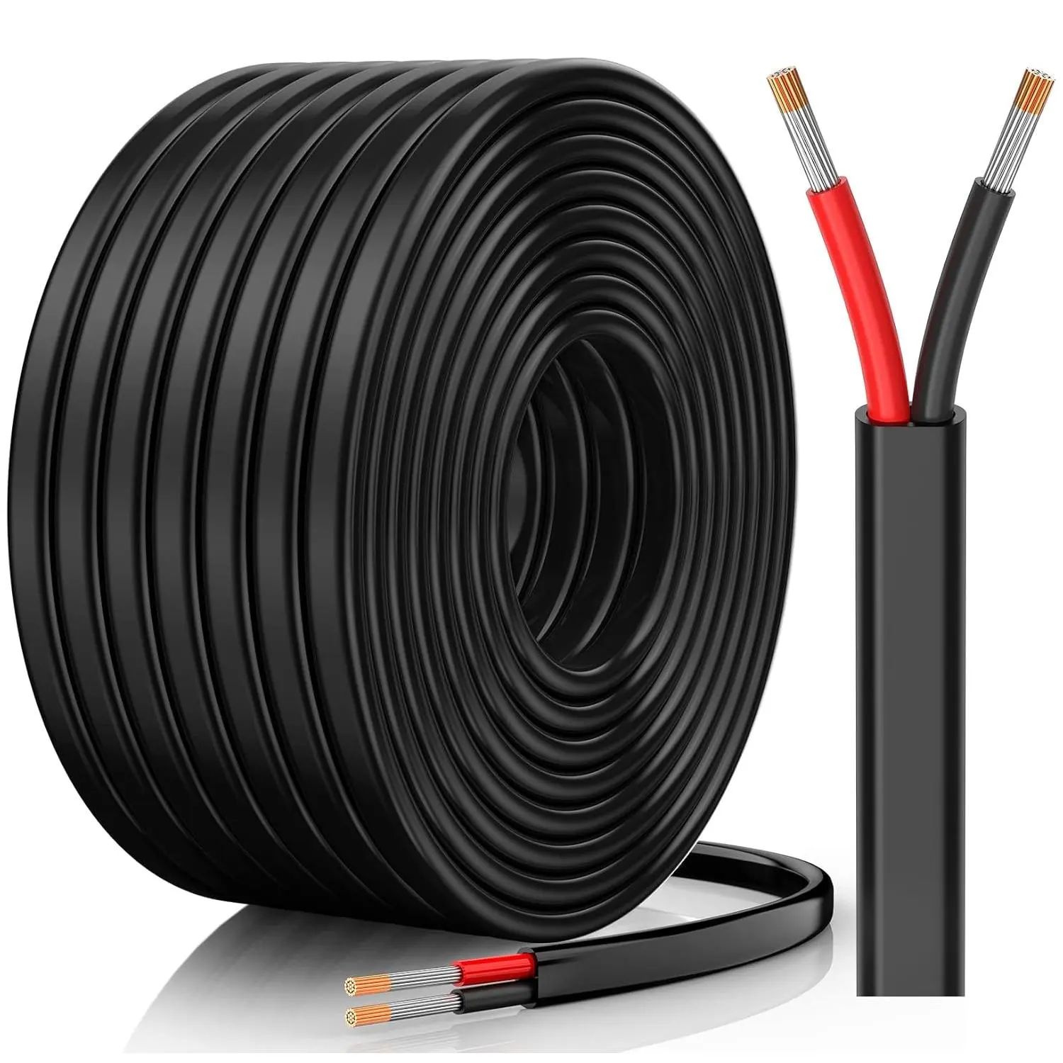 10 Gauge Wire, 10 AWG 2 Conductor Electrical Wire, Flexible/-Free Tinned Copper/Stranded PVC 10/2 Cord for Automotive, Marine, LED Strips, Solar, RV, Lighting (30FT-9M)