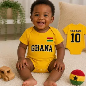 Custom Ghana Baby Bodysuit, Personalized Ghana Baby Onesie, Ghana Flag Infant Outfit, Baby Shower Gift, Custom Name Number