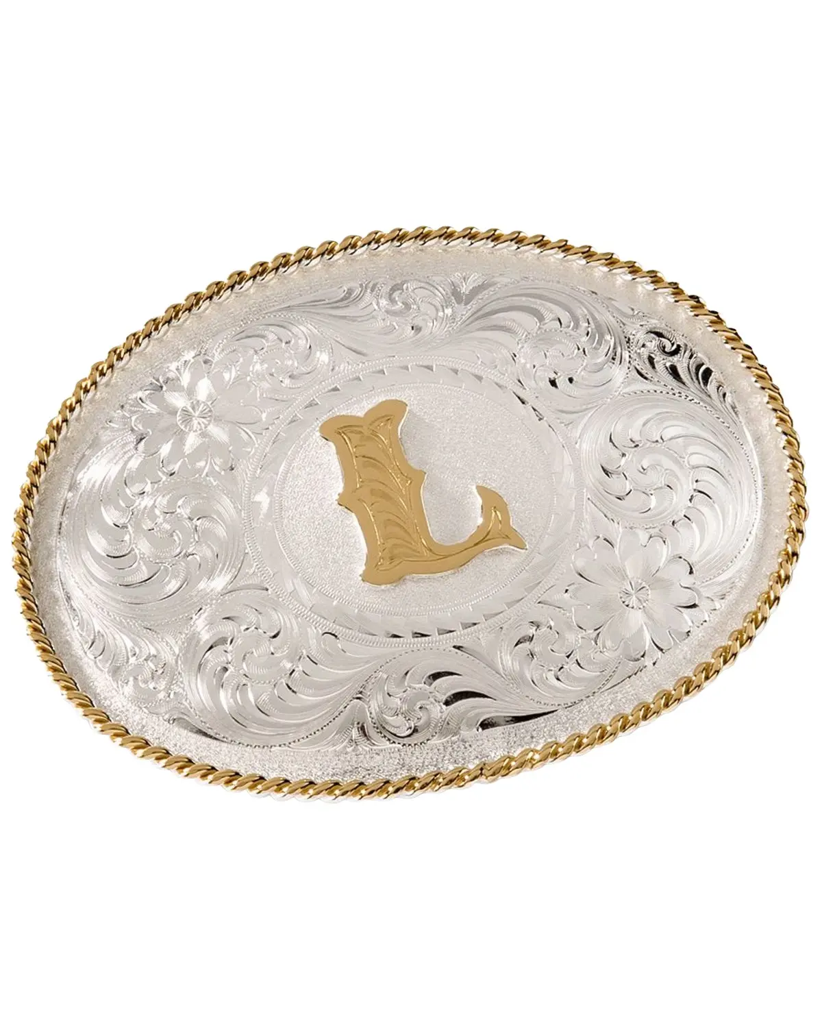 Montana Silversmiths Unisex Initial "L" Belt Buckle - 700L